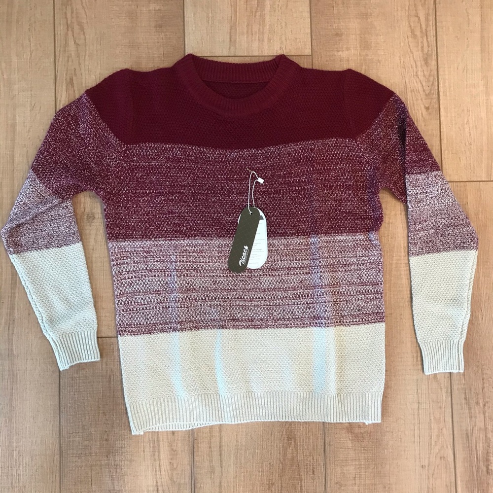 Men’s red color block sweater - Picture 4 of 4